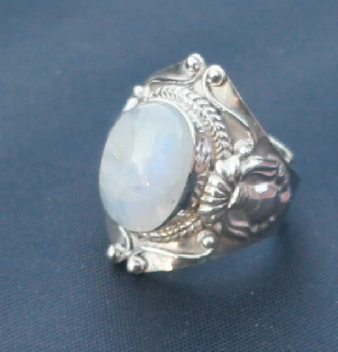 Adjustable Big Moon stone Ring for man and woman